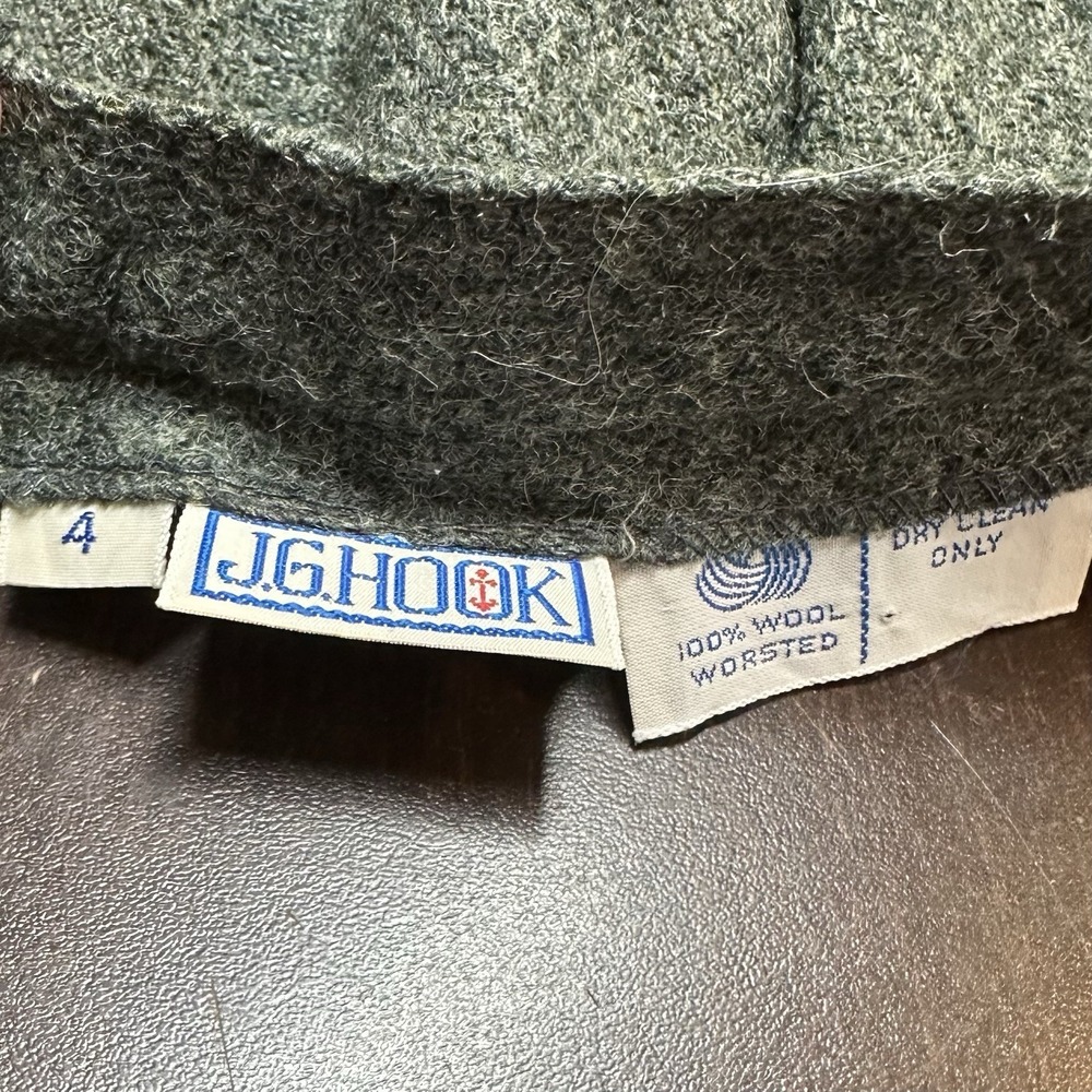 Vintage‎ JG Hook Womens Size 4 (24") Green Wool Midi Skirt USA Pockets *READ - Picture 4 of 5
